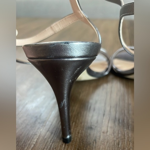 Stuart Weitzman Sandal Heel Starla Heel Women’s 9.5 Strappy Metallic Y2K - Picture 3 of 12